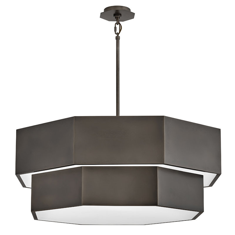Hinkley Facet Convertible Chandelier, Black Oxide