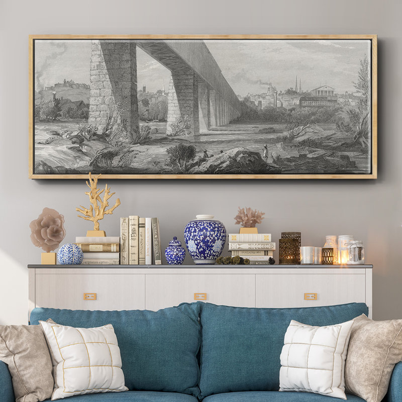 Richmond from the James - toile encadrée, H 20 po x l 50 po