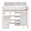 Lit mezzanine simple en bois avec bureau sous le lit et armoire-641316495