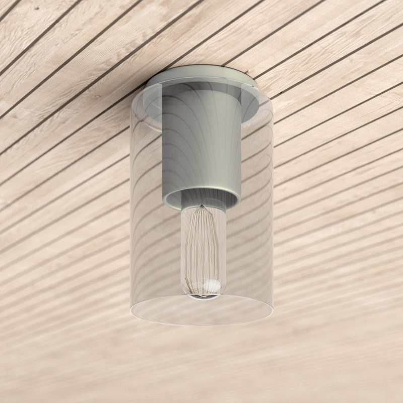 Plafonnier encastré 1 lumière 5,25 po Kassia, Nickel poli