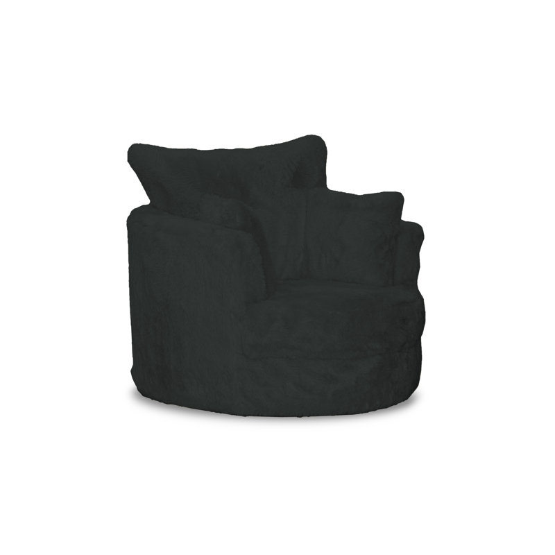 Upholstered Swivel Armchair, Black