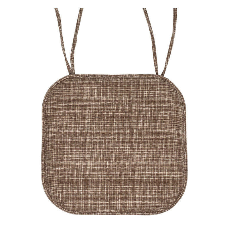 Aria Memory Foam Non-Slip 16" x 16" Chair Cushion Pad with Ties, 4, Dark Brown Multi