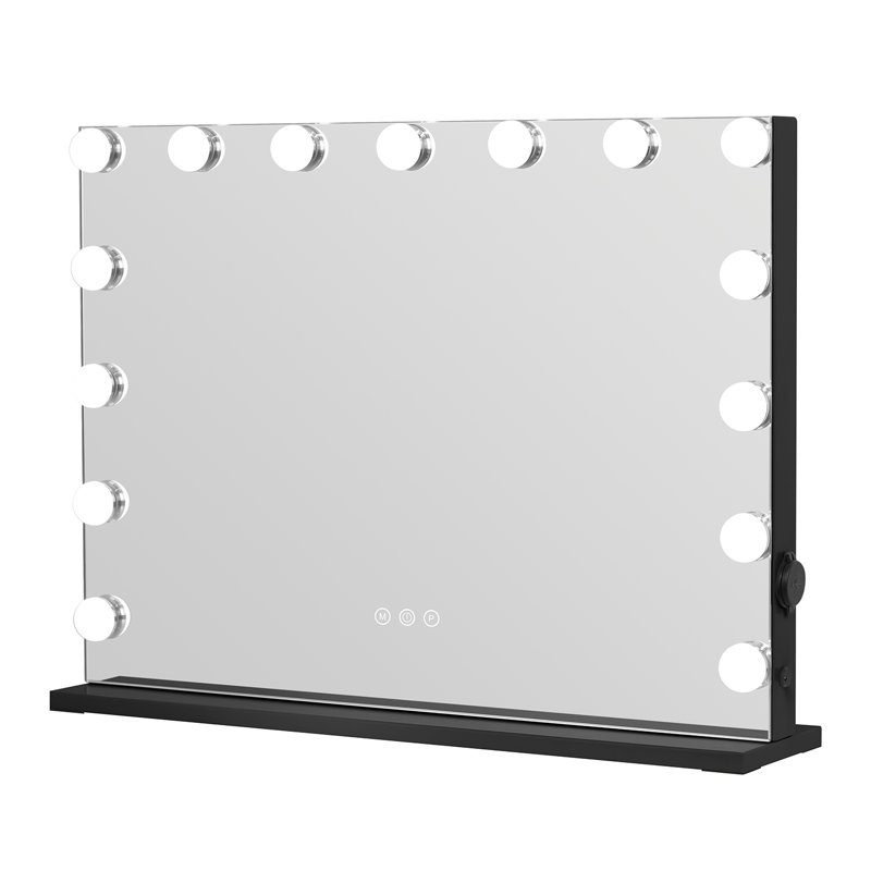 Metal Flat Floor Mirror, Black