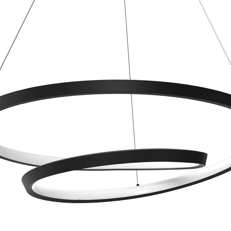 Brynesha 1 - Light LED Geometric Pendant, Black