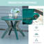 Table de patio ronde en plastique 35,72 po avec trou pour parasol - pour bistro d'extérieur