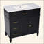 Meuble-lavabo 36 po avec lavabo, armoire de salle de bain noire avec tiroirs, structure solide et panneau de fibres à densité moyenne