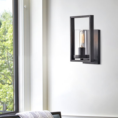 Applique murale noire antique 5,9 po avec verre transparent Aliiyah