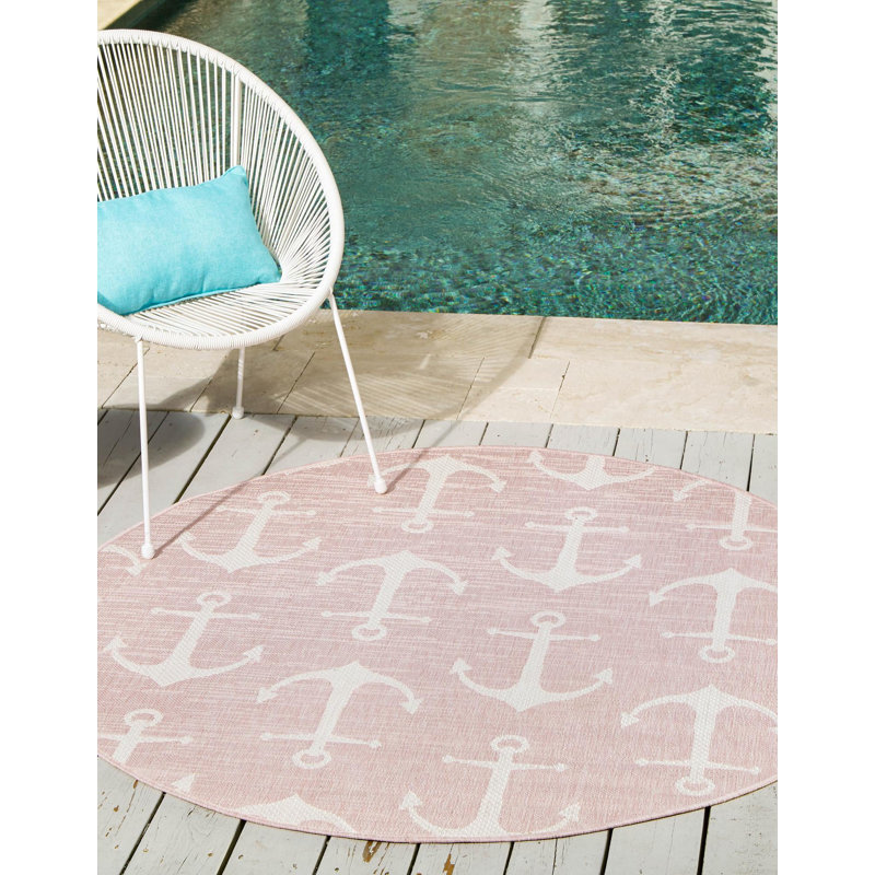 Tapis intérieur / extérieur Brentwood, Rose, Rond 10pi