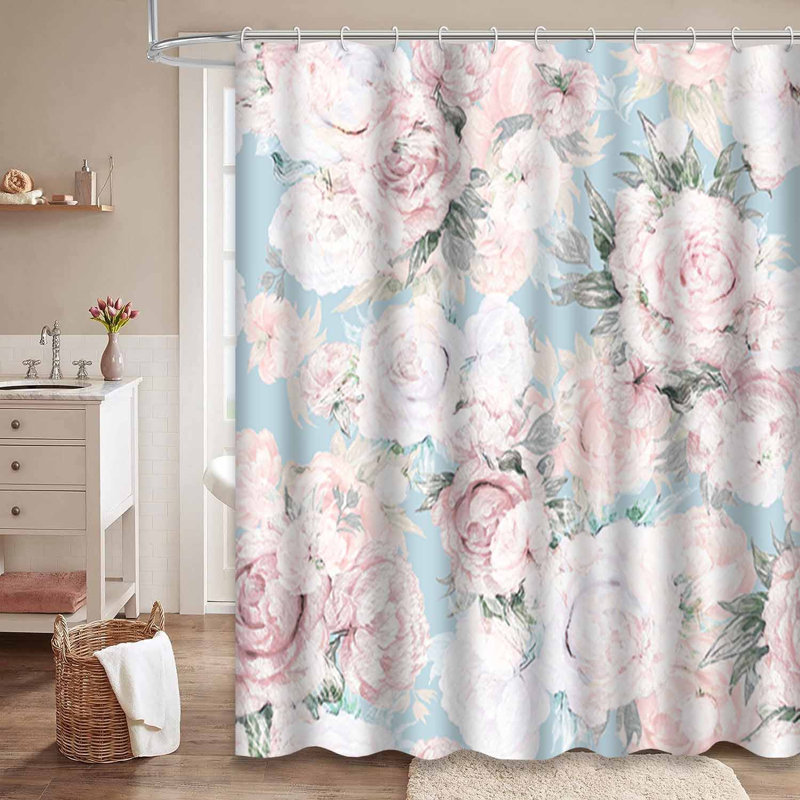 Aquarelle, dessiné de beaux bouquets sans soudure, feuillage brillant avec 12 crochets, L 72 po x l 72 po