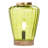 10.5"H Lila Chartreuse Green Glass Shade With A Mango Wood Block Base Accent Lamp