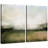 Minimal Landscape "Muted Green Watercolor Artwork, Classic Simple Minimalist Wall Pictures, Framed Canvas Giclee Print 2 Pieces Wall Art Set"-124478607-71660346