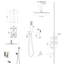 Système de douche de 12 po au plafond en nickel brossé - Carré avec douchette cascade 3 fonctions, valve de pluie et de poche Installation sans effort et processus de désinfection Installation simple Sanitize