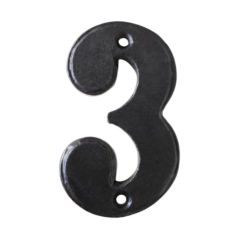 Numéro de maison de 2,8 po, Noir, 3