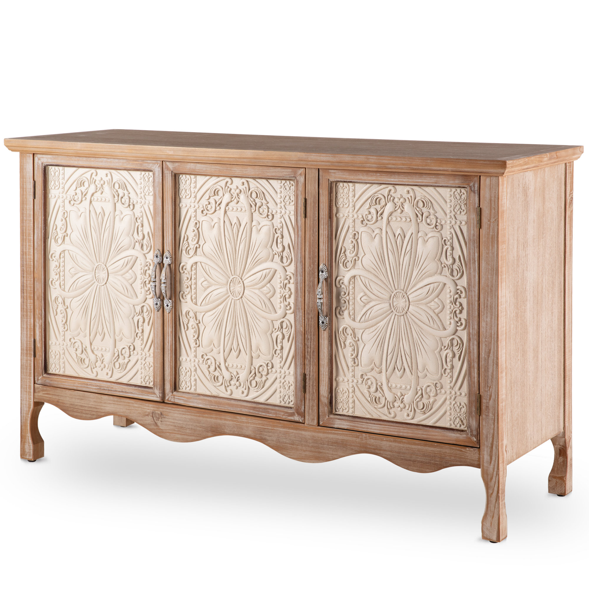 Ophelia & Co. Castella Solid Wood Vintage Vibe Accent Cabinet & Reviews | Wayfair
