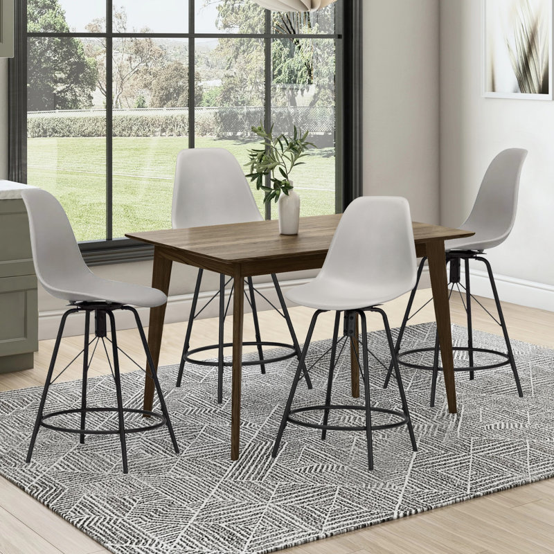 Topanga Swivel Counter Stool with Metal Frame, Gray