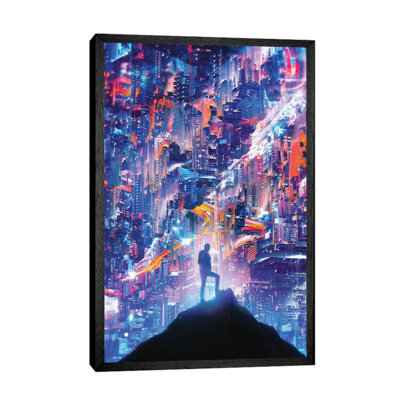 Peak by Nicebleed - Print on Canvas, 66.04cm H x 45.72cm W x 3.81cm D, Black Framed