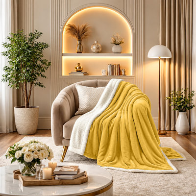Reversible Sherpa Fleece Throw Blanket – Ultra-Soft Microplush, All-Season Warmth, Machine Washable