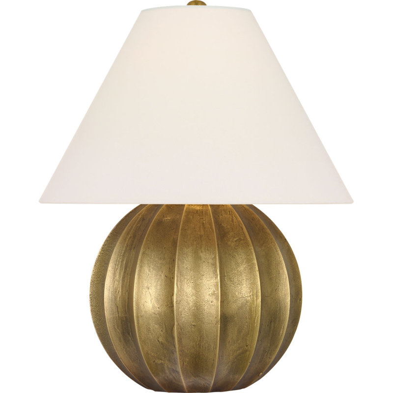 Barden 18" Table Lamp with Linen Shade, Museum Brass