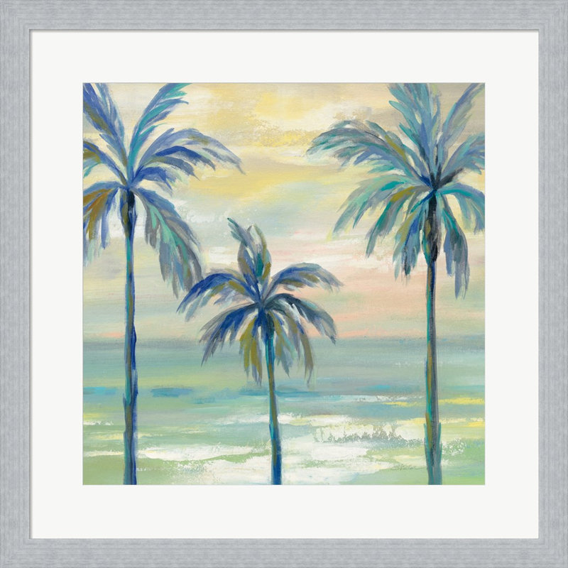 «Marine Layer Palms Crop» par Silvia Vassileva, art mural encadré