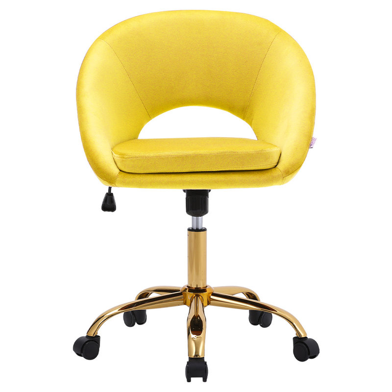 Velvet Office Chair, Yellow
