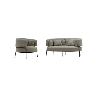Taquanna 168cm Wide Curved Patio Sofa