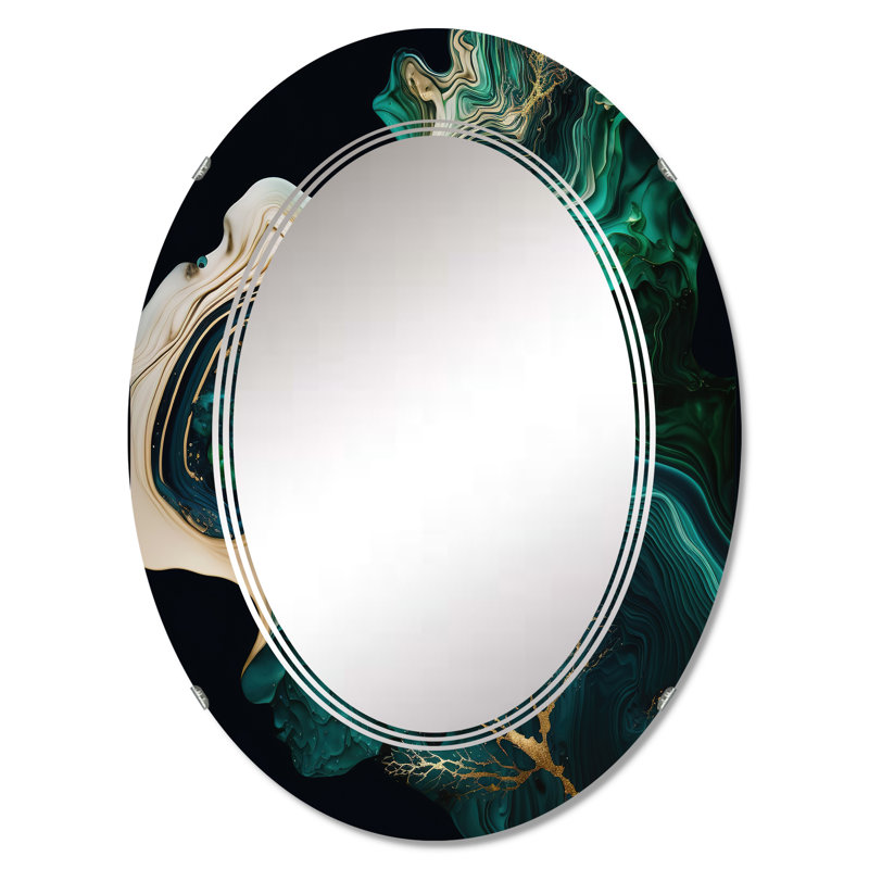 Abstract Geode Marble I - Abstract Marble Wall Mirror, 30 po x 20 po