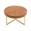 Table basse 33,8 po d'épaisseur rétro moderne avec plateau en bois de sapin et pieds croisés dorés-141228296-141228294