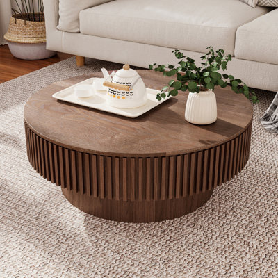 Timeshia Coffee Table, Modern Coffee Table, Wood Coffee Table, Round Coffee Table With Storage