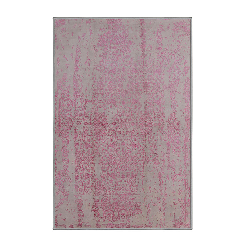 Tapis floral rose / ivoire, Rectangle 8 pi x 12 pi
