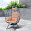 Chaises longues pivotantes pour patio, style œuf en rotin d'acier pour la maison