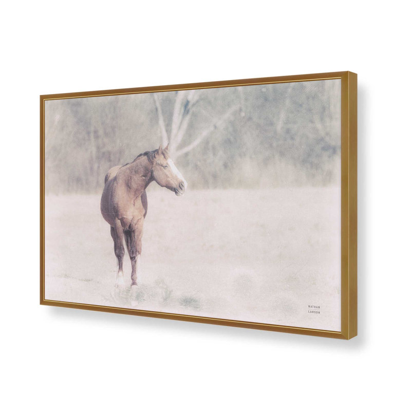 «Sunny Field I» par Nathan Larson, reproduction d'art, H 24 po x l 36 po, Or
