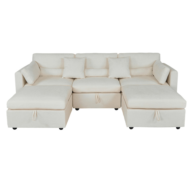 Sofa, Beige Chenille