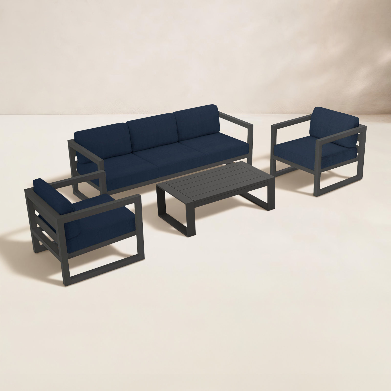 Avion 5 - Person Patio Seating Group, Spectrum Indigo Sunbrella®