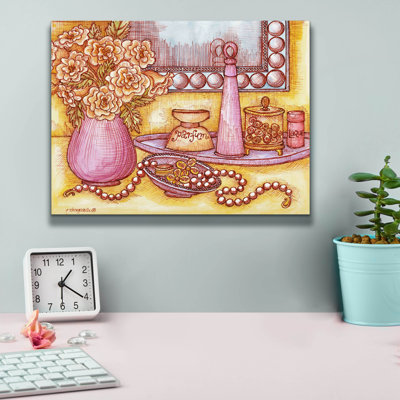 House of Hampton® 'Shelf With Pearls' by Andrea Strongwater Canvas Wall Art