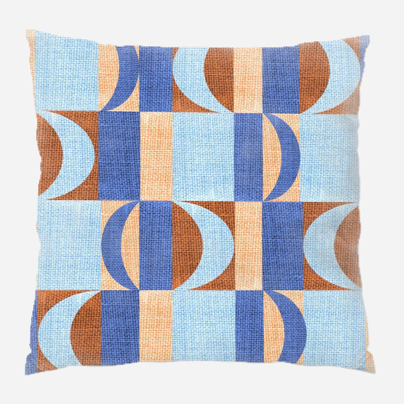 Fabric Geometric Microsuede Reversible Throw Pillow