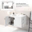 Base de meuble-lavabo avec lavabo, armoire de rangement avec portes, bois d'ingénierie-112367388