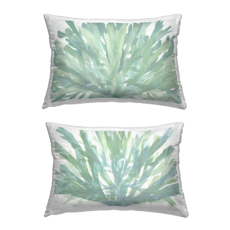 Coussin décoratif d'extérieur imprimé en couches d'algues vertes par Stellar Design Studio (ensemble de 2)