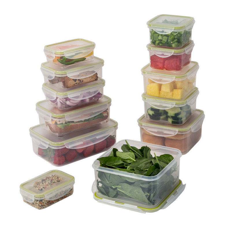 Clear BPA-Free Plastic 24-Piece Food Storage Set