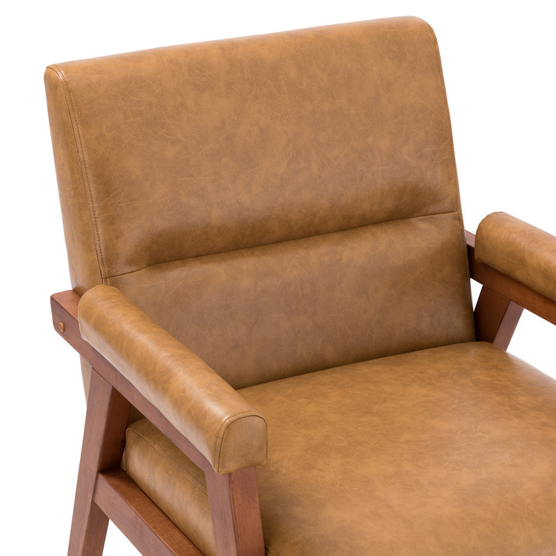 Fauteuil Arnee, Similicuir brun clair