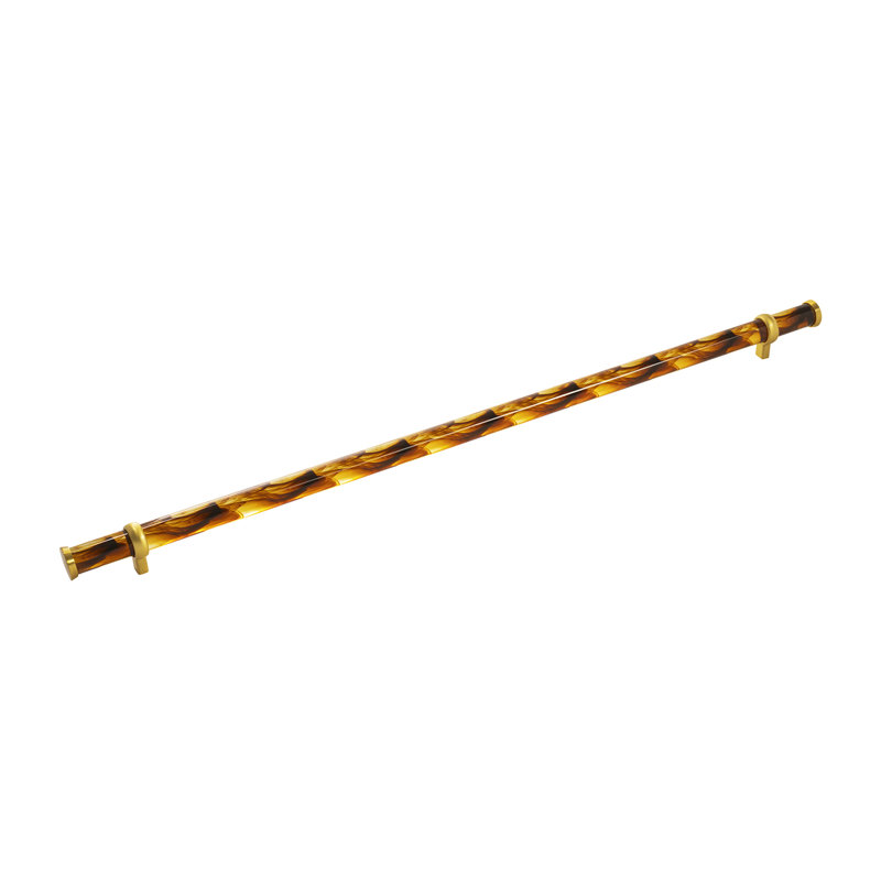 Bijou Paramount Collection Pull 27-1/8 Inch Center to Center, Tortoise Shell Acrylic with Brushed Golden Brass