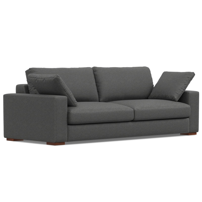Charlie Deep Seater Sofa, Performance Fabric Couch for Living Room, Stain-Resistant Contemporary Sofa, Pebble Gray, 96 inch