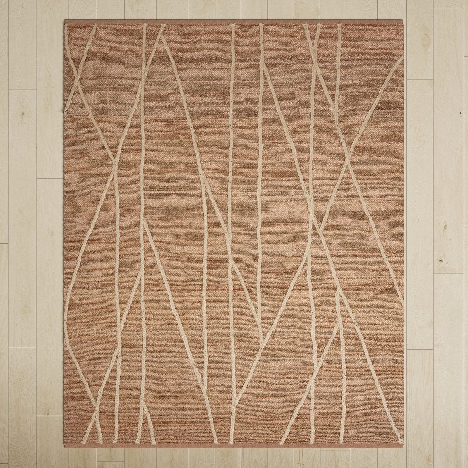 Albemarie Natural Ivory Hand-Woven Jute Rug, Rectangle 7'9" x 9'9"