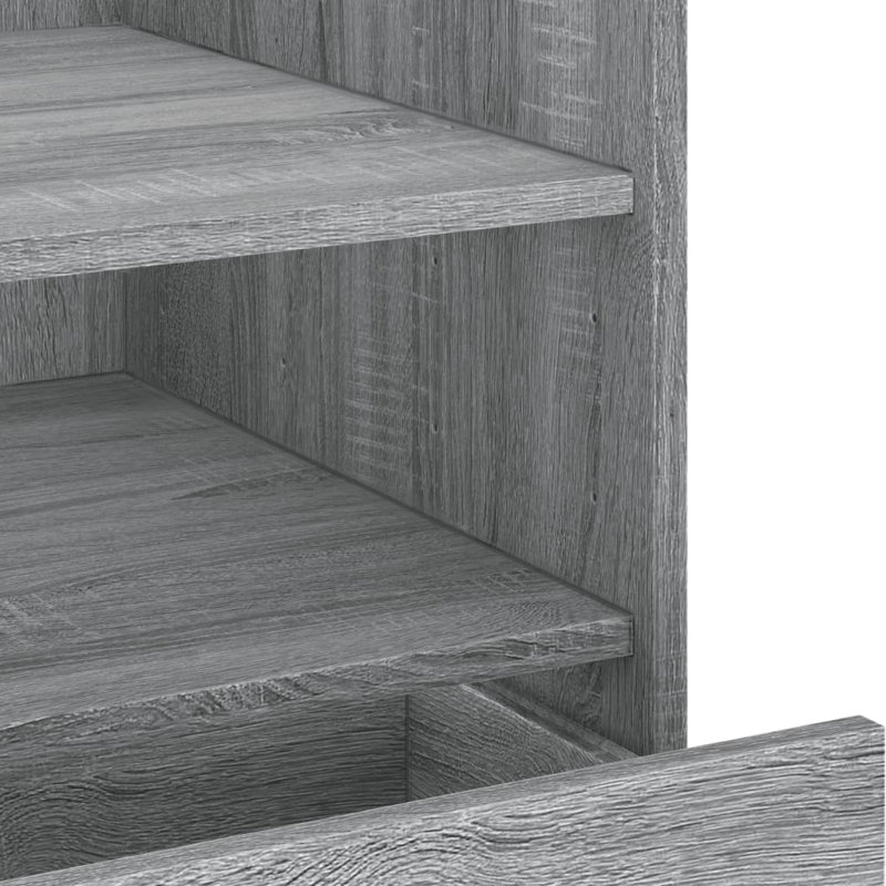 Anagrace 45cm W Manufactured Wood Bedside Table, Grey Sonoma