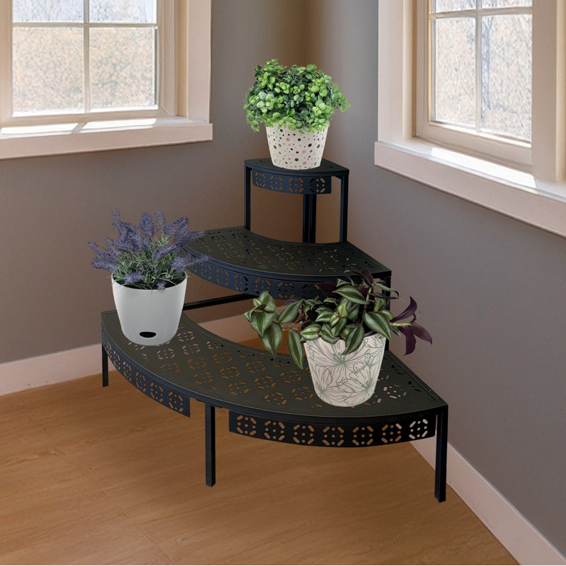 Support d'angle pour plante d'intérieur / extérieur à 3 niveaux