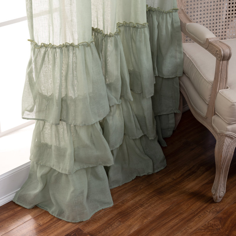 Panneau coulissant semi-transparent Neuville Ruffle, Reseda