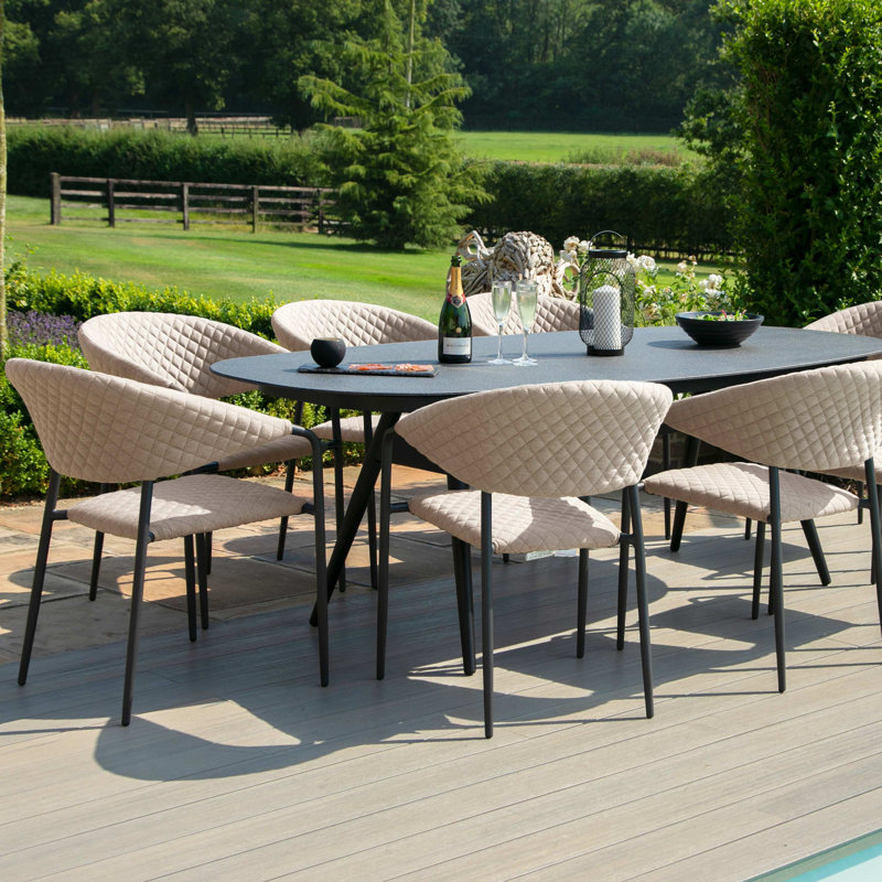 Bergh 8 Seat Oval Dining Set - Taupe