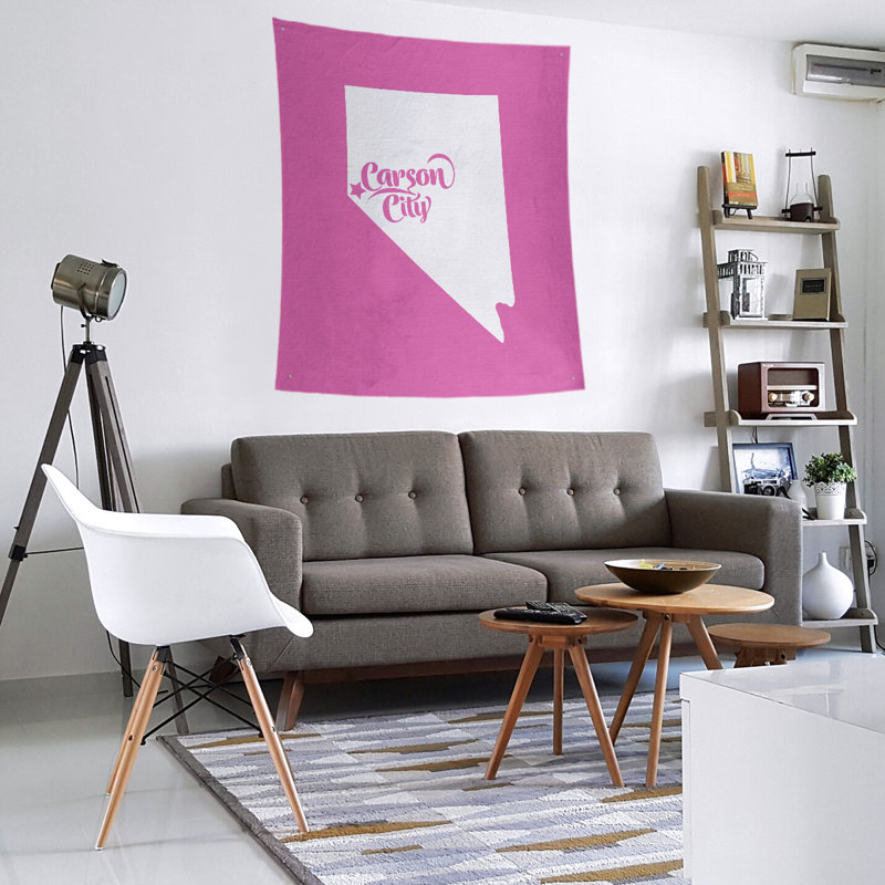 Tapisserie murale Carson City Nevada, H 27,5 po x l 37,5 po, Rose