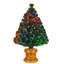 Sapin de Noël artificiel en PVC vert à fibre optique avec lumières à couleurs changeantes / combinées-91244883