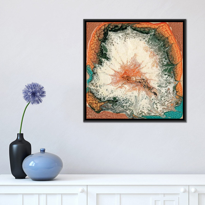 « caldera ii », impression sur toile, H 26 po x l 26 po x P 1,5 po, Toile avec cadre noir, Pas de tapis