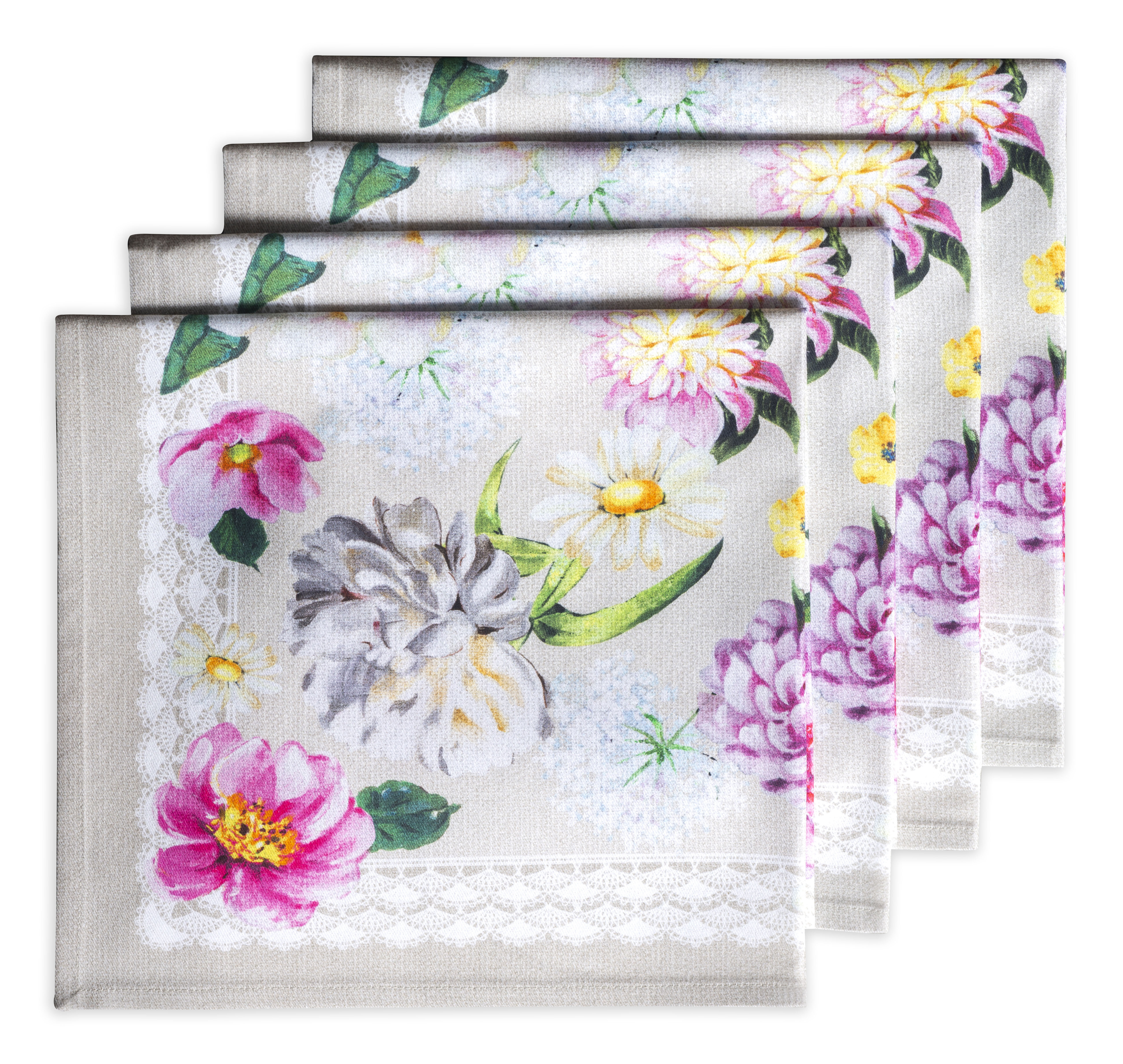 Pivoine 20 Cotton Napkin (Set of 4) Maison d' Hermine